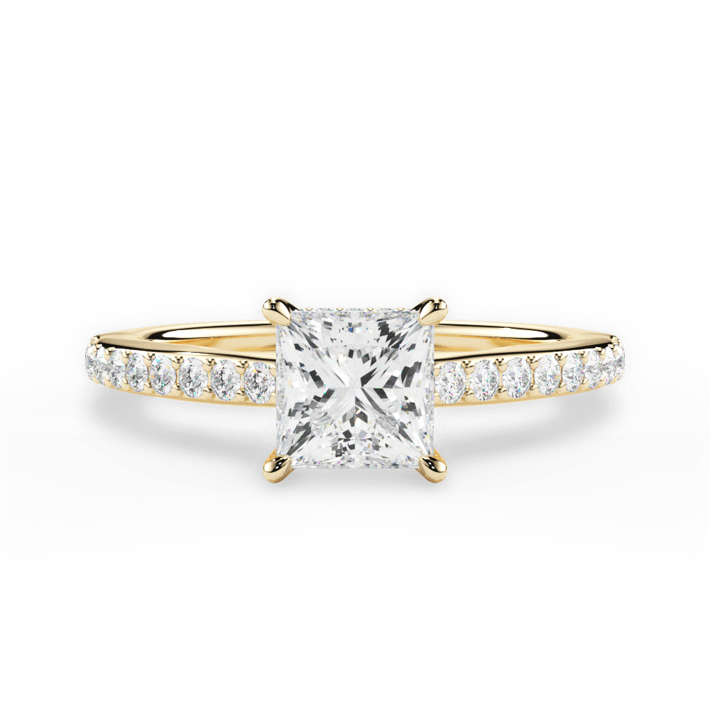 Joan Princess Cut Lab Grown Diamond 18Kt Yellow Gold Engagement Ring