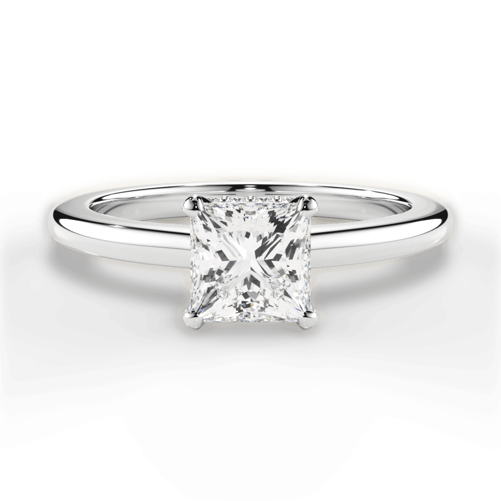 Brianna Princess Cut Lab Grown Diamond 14Kt White Gold Engagement Ring