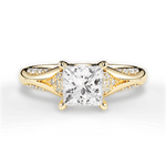Isabel Princess Cut Lab Grown Diamond 18Kt Yellow Gold Engagement Ring