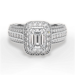 Madison Emerald Cut Lab Grown Diamond 14Kt White Gold Engagement Ring