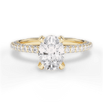 Madeline Oval Cut Lab Grown Diamond 18Kt Yellow Gold Engagement Ring