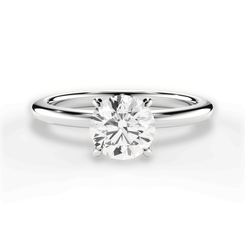 Allison Round Cut Lab Grown Diamond 18Kt White Gold Engagement Ring