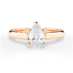 Carrie Pear Cut Lab Grown Diamond 18Kt Rose Gold Engagement Ring