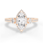 Julia Marquise Cut Lab Grown Diamond 18Kt Rose Gold Engagement Ring