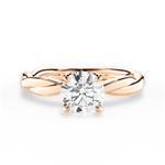 Bianca Round Cut Lab Grown Diamond 18Kt Rose Gold Engagement Ring