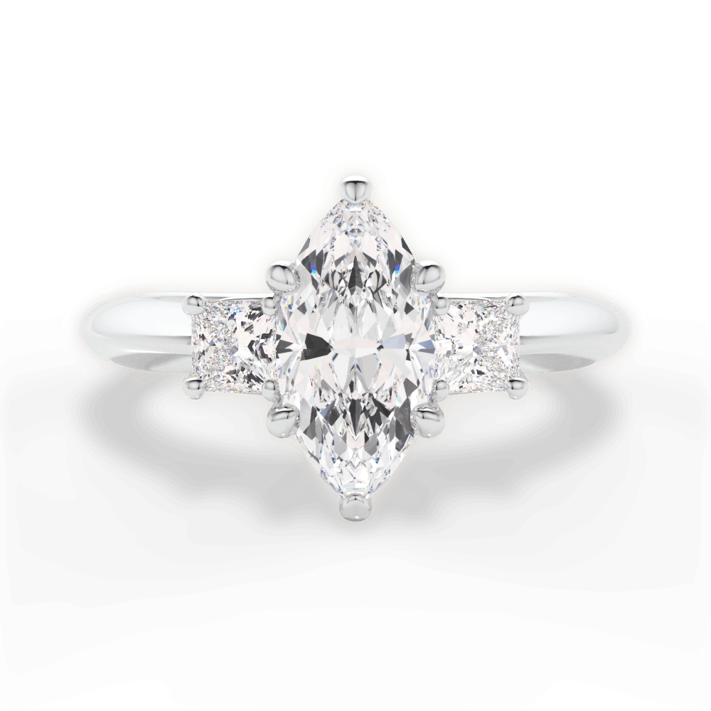 Dorothy Marquise Cut Lab Grown Diamond Platinum Engagement Ring