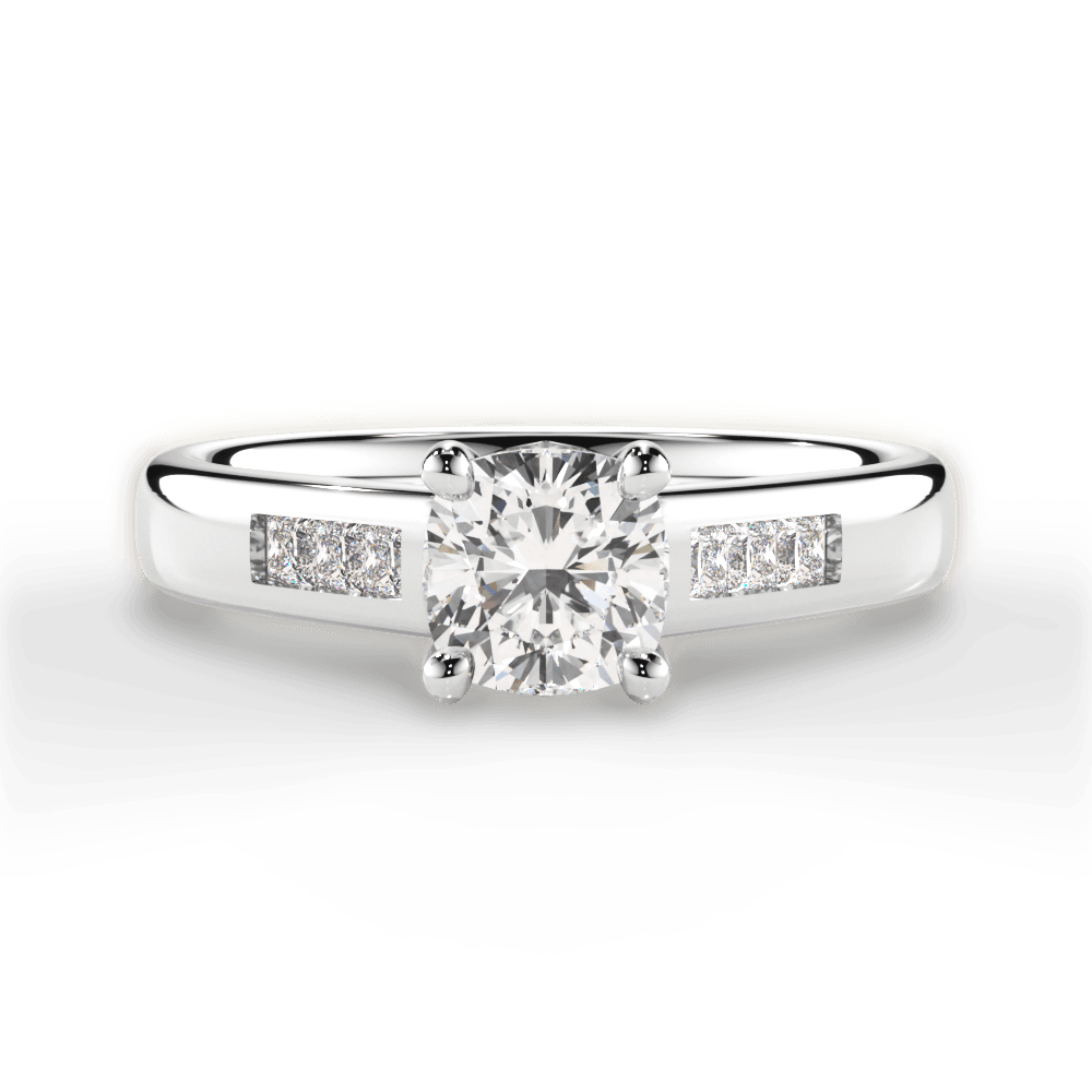 Brittany Cushion Cut Lab Grown Diamond Platinum Engagement Ring