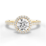 Joanne Round Cut Lab Grown Diamond 18Kt Yellow Gold Engagement Ring