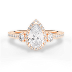 Julia Pear Cut Lab Grown Diamond 18Kt Rose Gold Engagement Ring