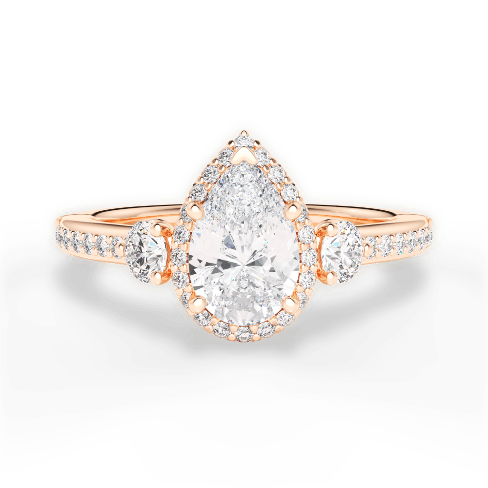 Julia Pear Cut Lab Grown Diamond 18Kt Rose Gold Engagement Ring