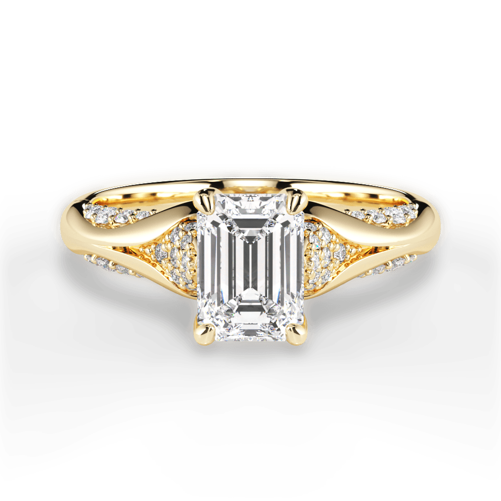 Isabel Emerald Cut Lab Grown Diamond 18Kt Yellow Gold Engagement Ring