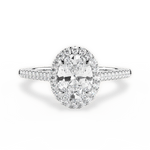 Jeanne Oval Cut Lab Grown Diamond 18Kt White Gold Engagement Ring