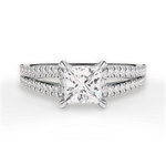 Jessica Princess Cut Lab Grown Diamond 18Kt White Gold Engagement Ring