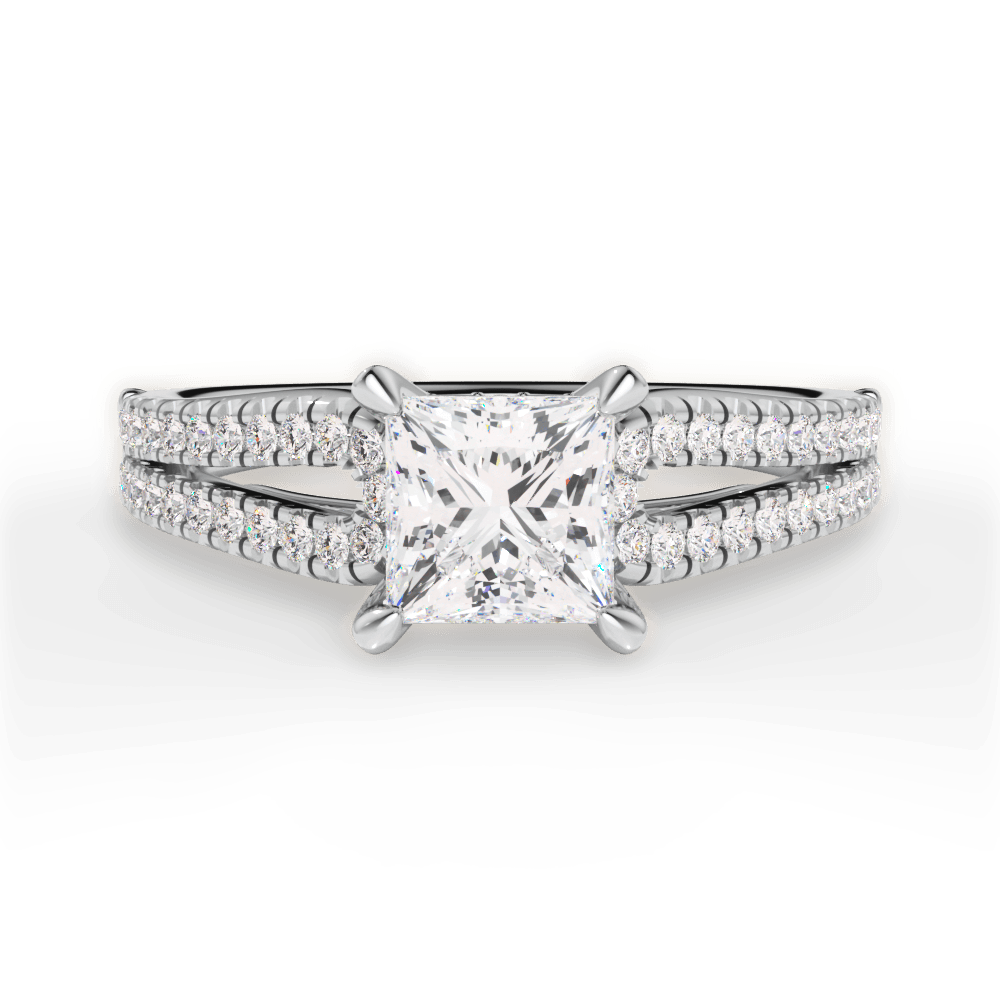 Jessica Princess Cut Lab Grown Diamond Platinum Engagement Ring
