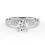 Gloria Round Cut Lab Grown Diamond Platinum Engagement Ring
