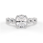 Justine Oval Cut Lab Grown Diamond 14Kt White Gold Engagement Ring