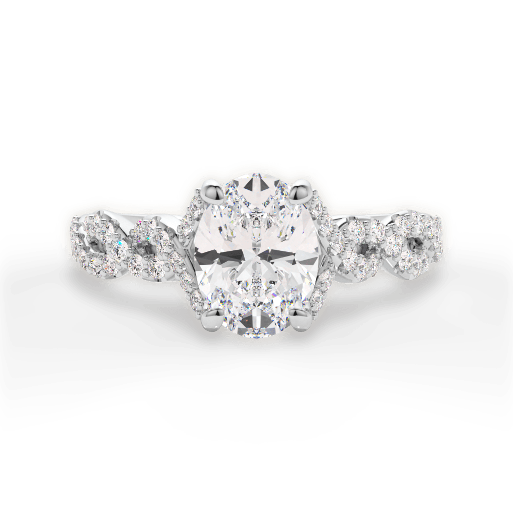 Justine Oval Cut Lab Grown Diamond 18Kt White Gold Engagement Ring