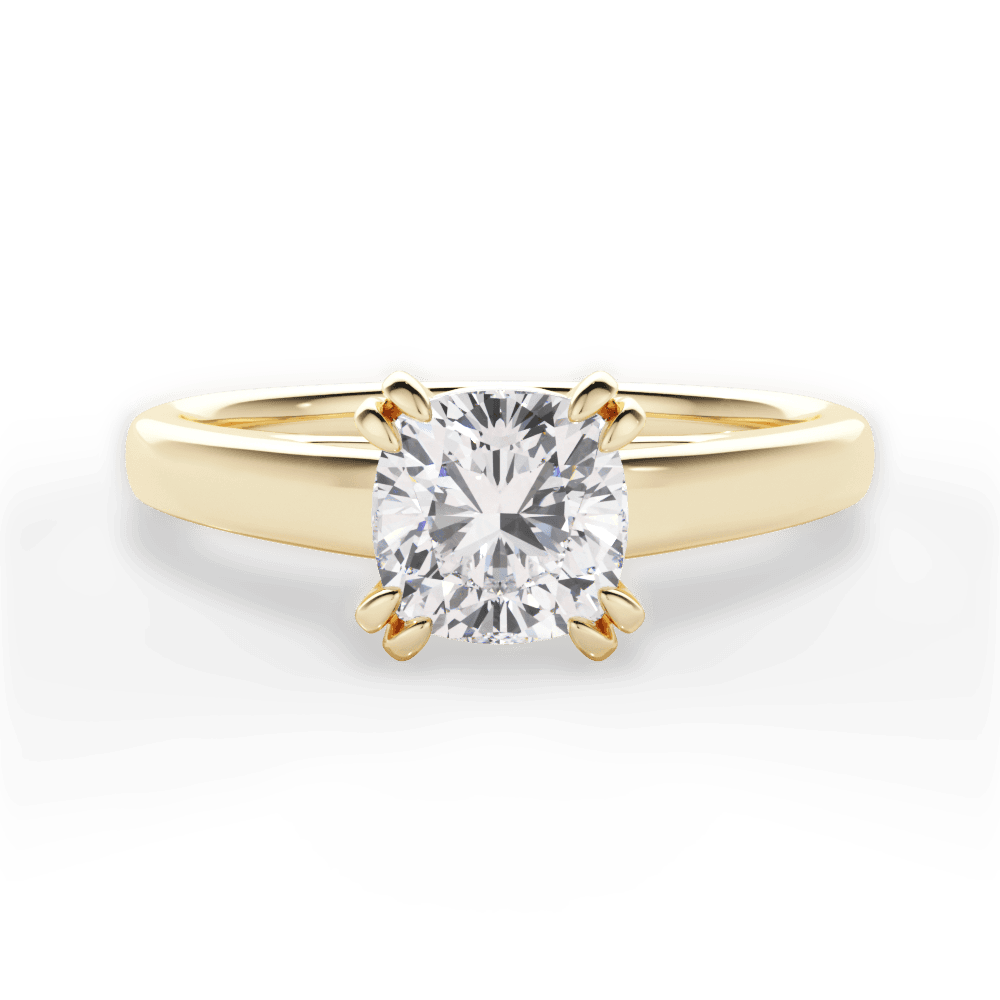 Courtney Cushion Cut Lab Grown Diamond 18Kt Yellow Gold Engagement Ring