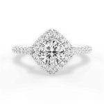 Jackie Cushion Cut Lab Grown Diamond 14Kt White Gold Engagement Ring