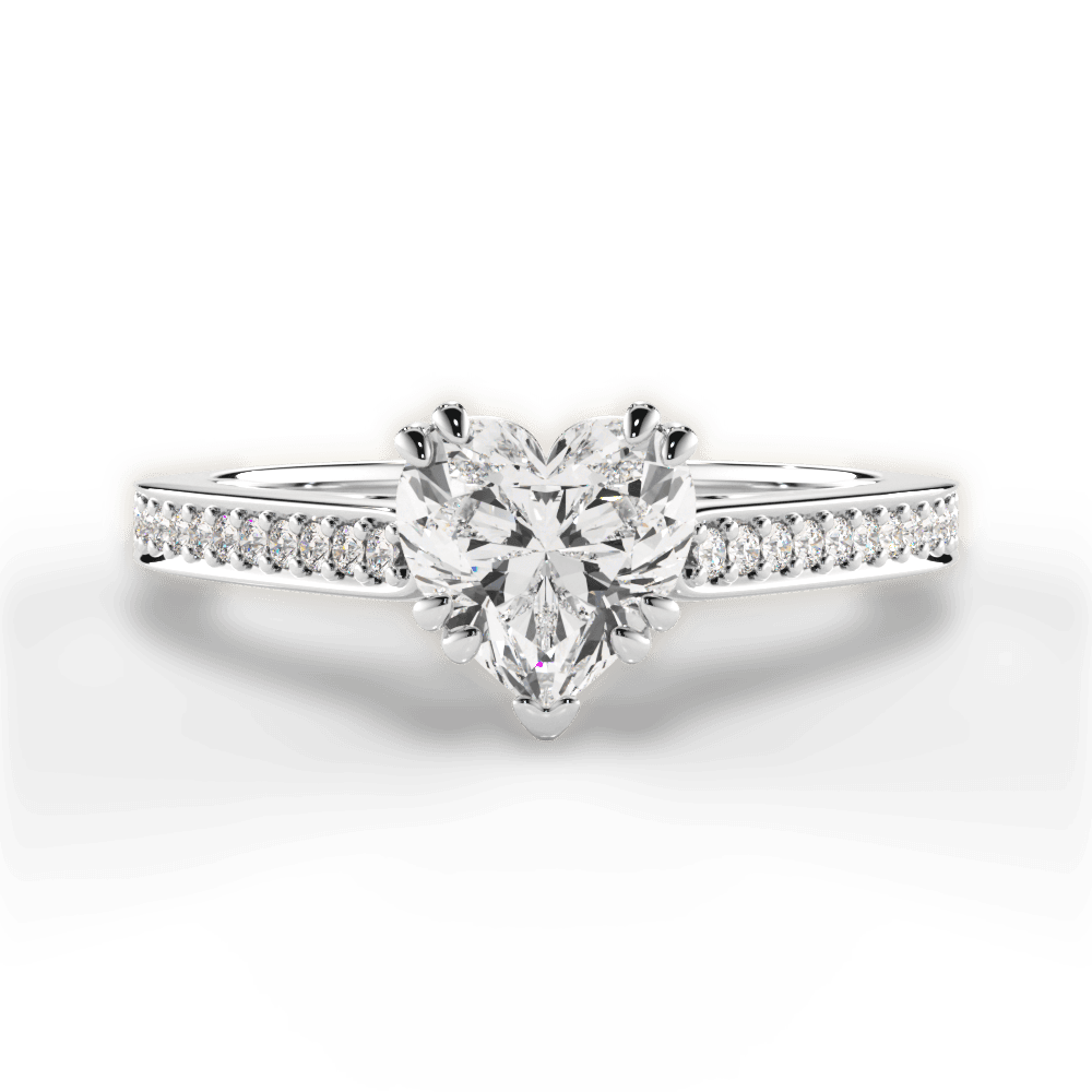 Denise Heart Cut Lab Grown Diamond 14Kt White Gold Engagement Ring