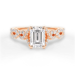 Justine Emerald Cut Lab Grown Diamond 18Kt Rose Gold Engagement Ring