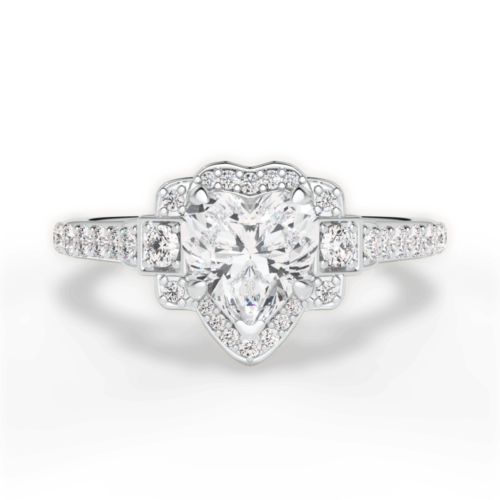 Joyce Heart Cut Lab Grown Diamond Platinum Engagement Ring