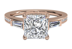Katie Princess Cut Lab Grown Diamond 18Kt Rose Gold Engagement Ring
