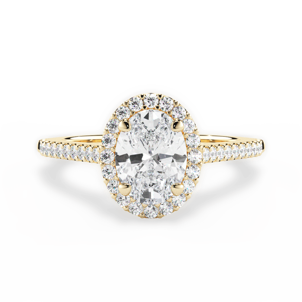 Jeanne Oval Cut Lab Grown Diamond 18Kt Yellow Gold Engagement Ring