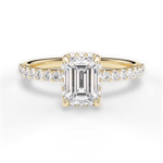 Isabella Emerald Cut Lab Grown Diamond 18Kt Yellow Gold Engagement Ring