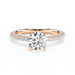 Kristen Round Cut Lab Grown Diamond 18Kt Rose Gold Engagement Ring
