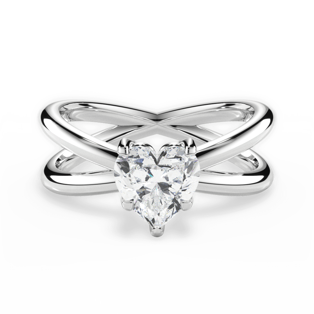 Ada Heart Cut Lab Grown Diamond 14Kt White Gold Engagement Ring