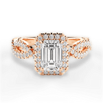 Latoya Emerald Cut Lab Grown Diamond 18Kt Rose Gold Engagement Ring