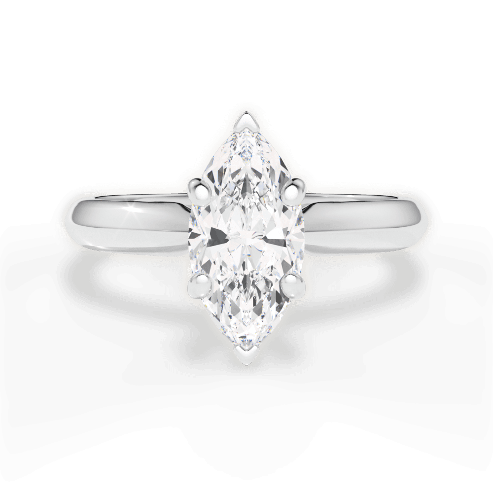 Aria Marquise Cut Lab Grown Diamond 14Kt White Gold Engagement Ring
