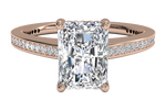 Judith Radiant Cut Lab Grown Diamond 18Kt Rose Gold Engagement Ring