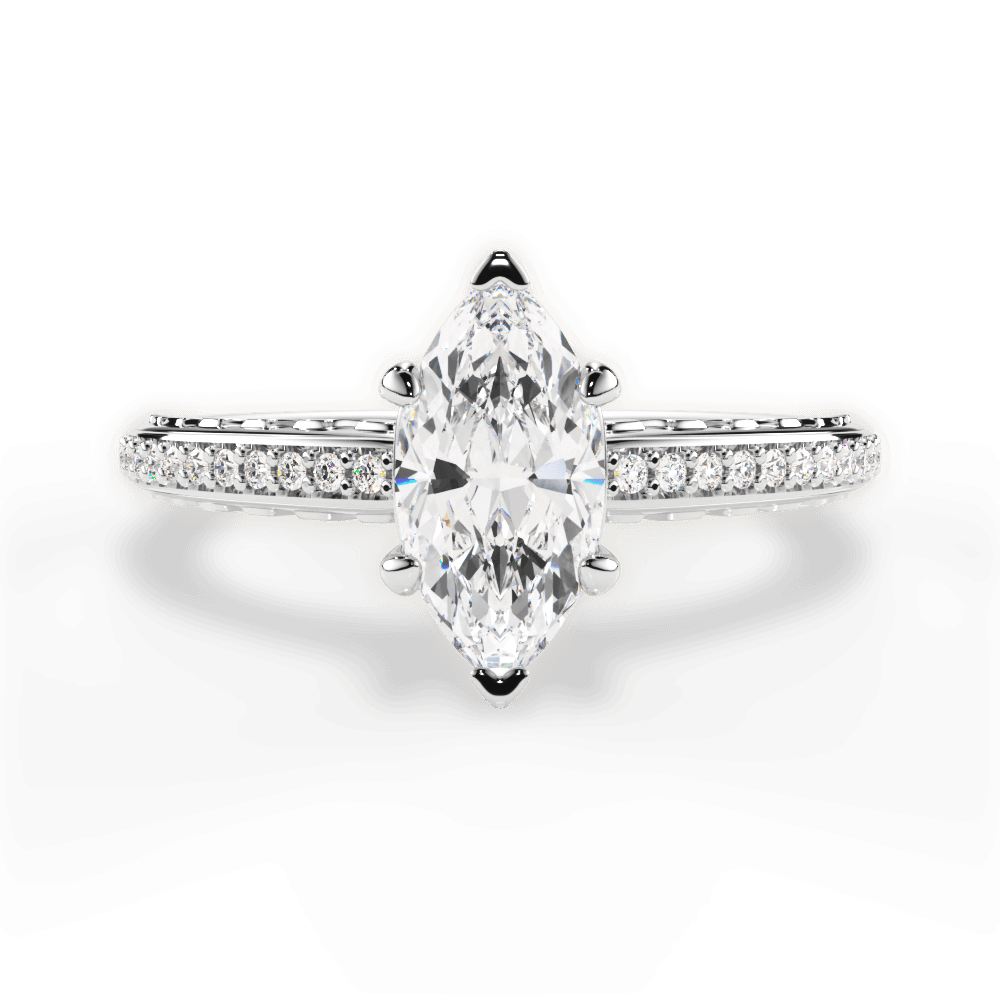 Caroline Marquise Cut Lab Grown Diamond Platinum Engagement Ring