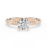 Josephine Round Cut Lab Grown Diamond 18Kt Rose Gold Engagement Ring