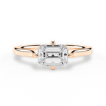 Bernadette Emerald Cut Lab Grown Diamond 18Kt Rose Gold Engagement Ring