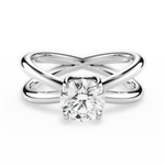 Ada Round Cut Lab Grown Diamond 14Kt White Gold Engagement Ring