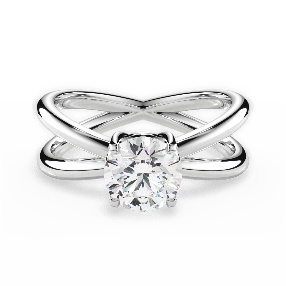 Ada Round Cut Lab Grown Diamond 14Kt White Gold Engagement Ring