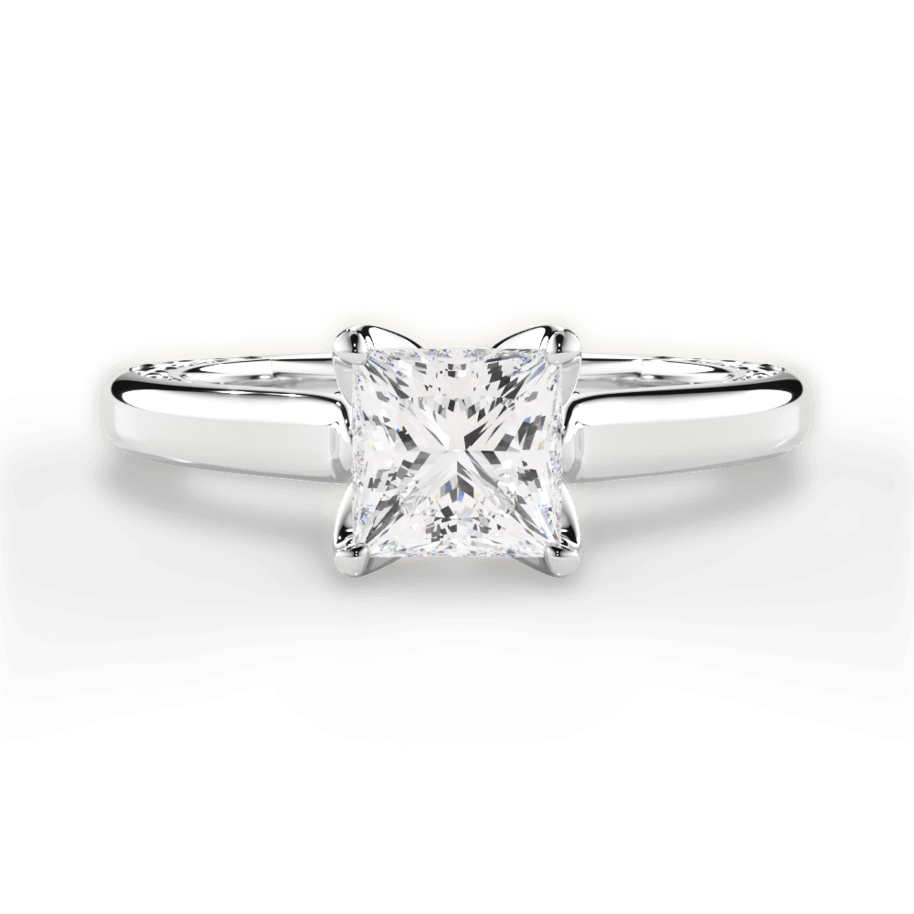 Carrie Princess Cut Lab Grown Diamond 14Kt White Gold Engagement Ring