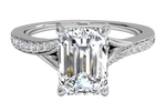 Elise Emerald Cut Lab Grown Diamond 18Kt White Gold Engagement Ring
