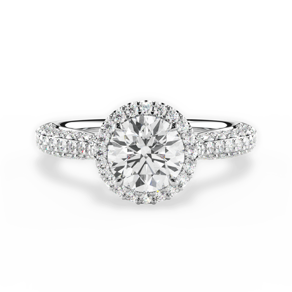 Lucy Round Cut Lab Grown Diamond Platinum Engagement Ring