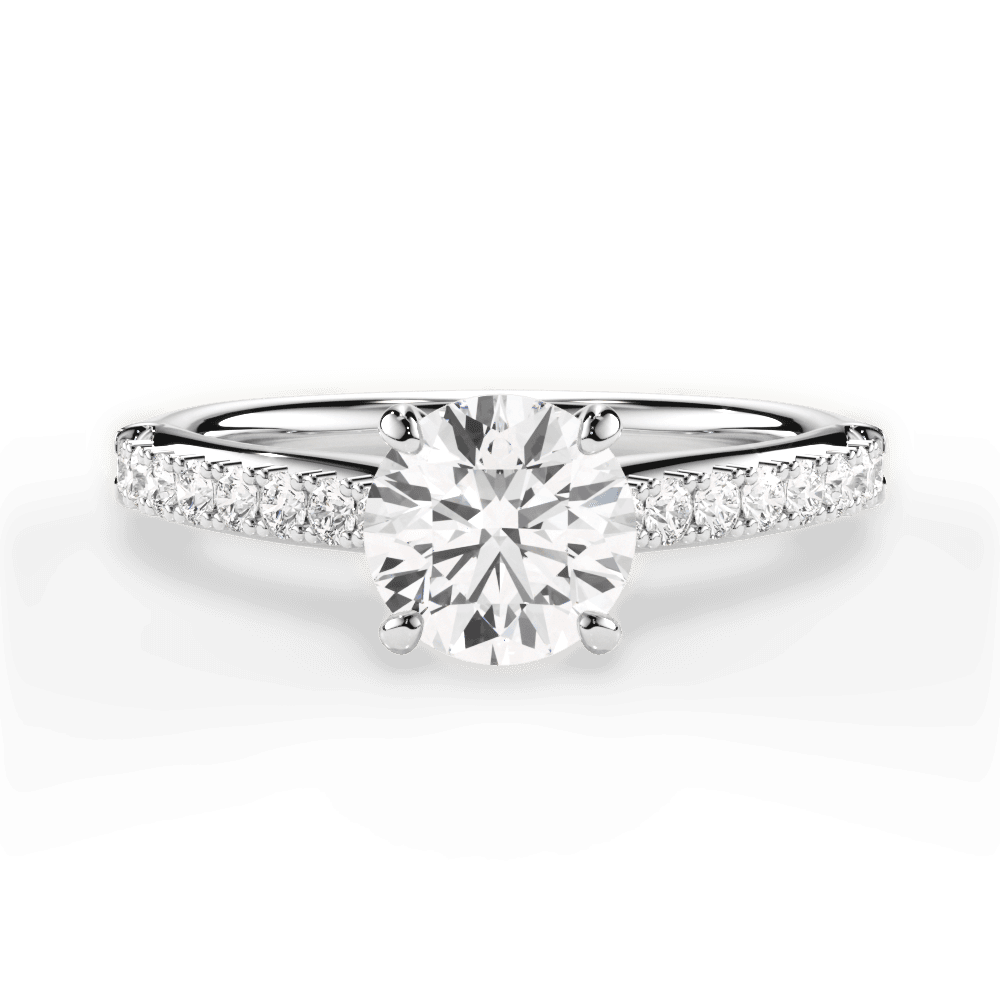 Elizabeth Round Cut Lab Grown Diamond Platinum Engagement Ring
