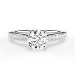 Elizabeth Round Cut Lab Grown Diamond 18Kt White Gold Engagement Ring