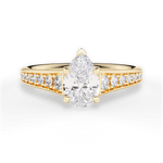 Leslie Pear Cut Lab Grown Diamond 18Kt Yellow Gold Engagement Ring