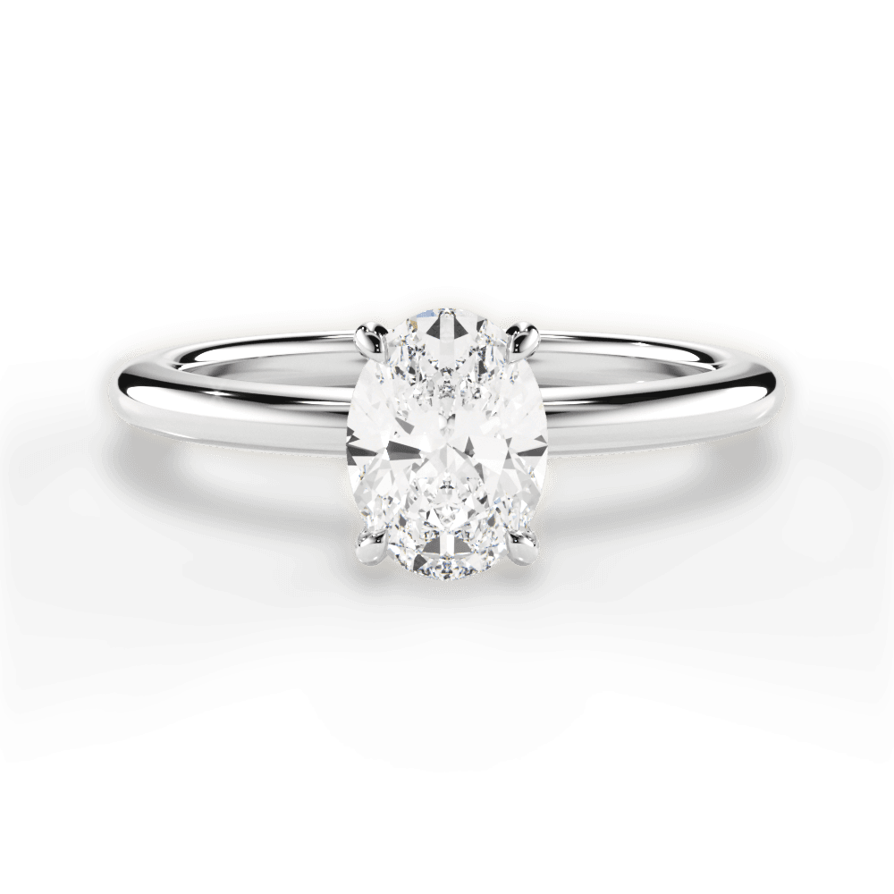Allison Oval Cut Lab Grown Diamond 18Kt White Gold Engagement Ring