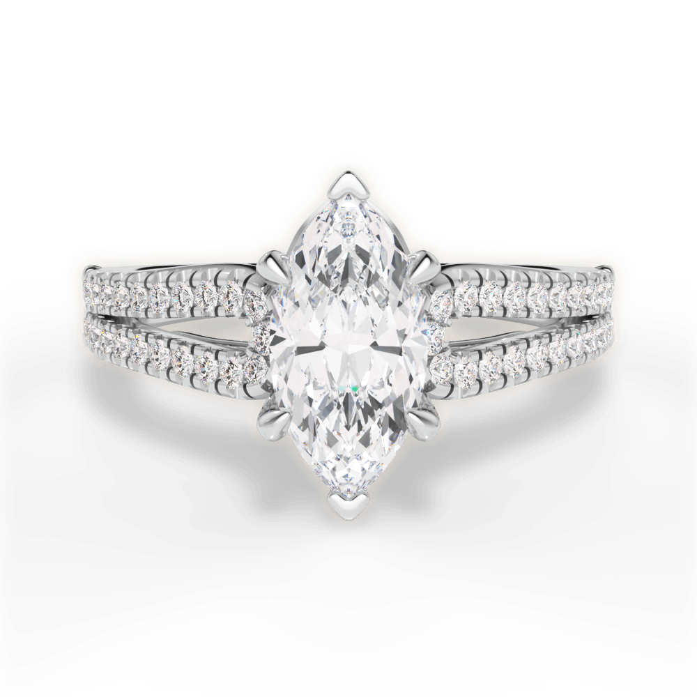 Jessica Marquise Cut Lab Grown Diamond 18Kt White Gold Engagement Ring