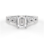 Justine Emerald Cut Lab Grown Diamond 18Kt White Gold Engagement Ring