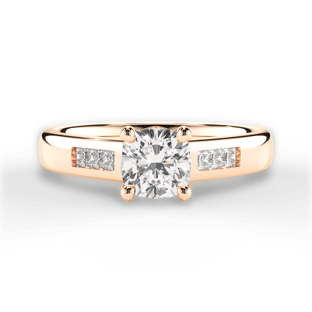 Brittany Cushion Cut Lab Grown Diamond 18Kt Rose Gold Engagement Ring