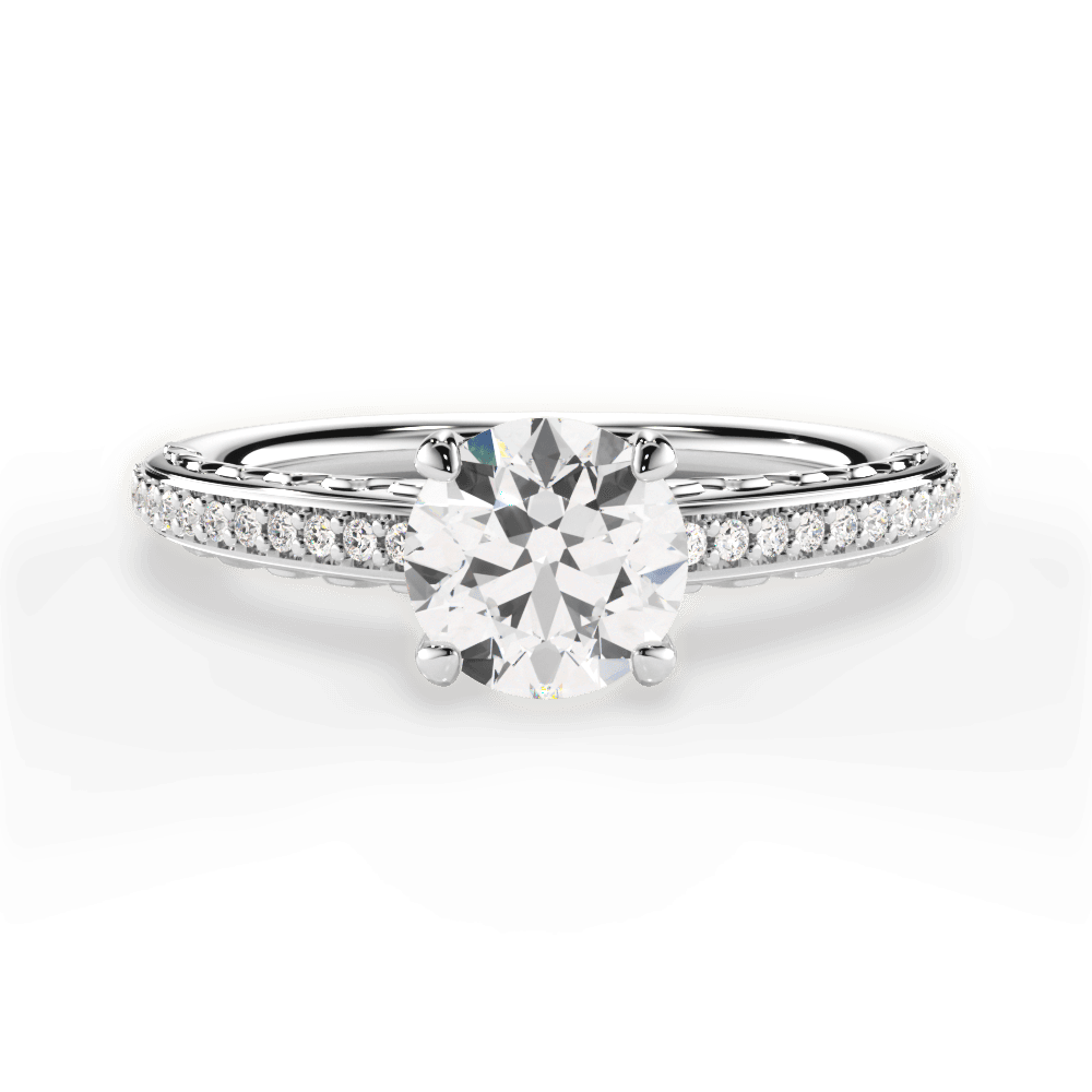 Caroline Round Cut Lab Grown Diamond Platinum Engagement Ring